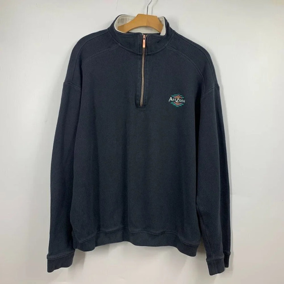 Arizona Men's Arizona Iced Tea Vintage‎ 1/4 Zip Ribbed Cotton Pullover Size XL - Picture 1 of 12